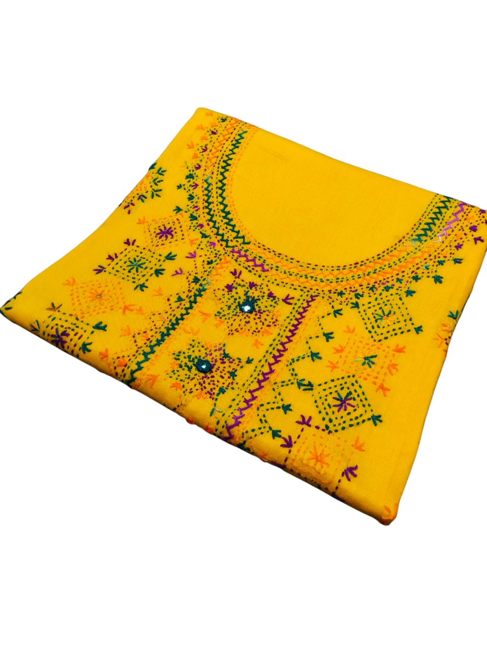 Mustard yellow colour Afghani work collection 1pc shirt