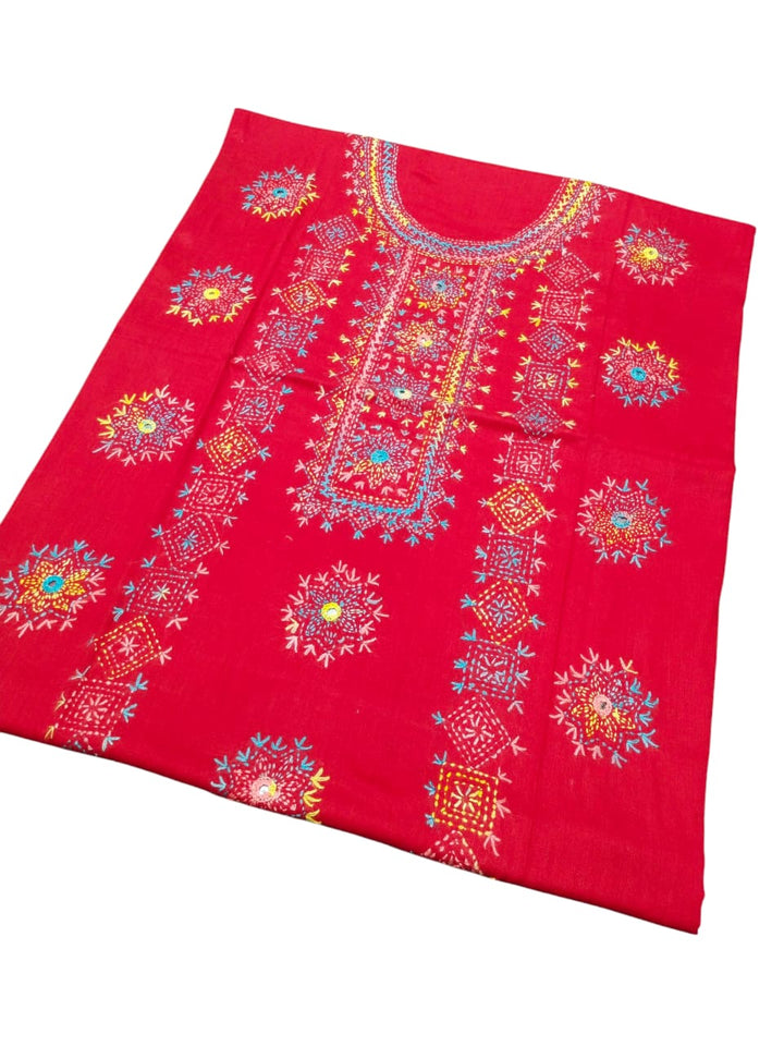 Red colour Afghani work collection 1pc shirt